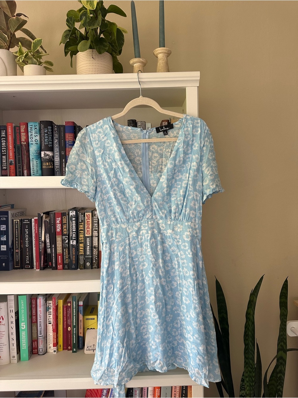 Lulus Garden Explorer Light Blue Floral Print Mini Dress - Picture 3 of 4